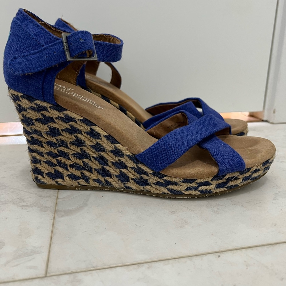 TOMS Blue Wedge Sandals